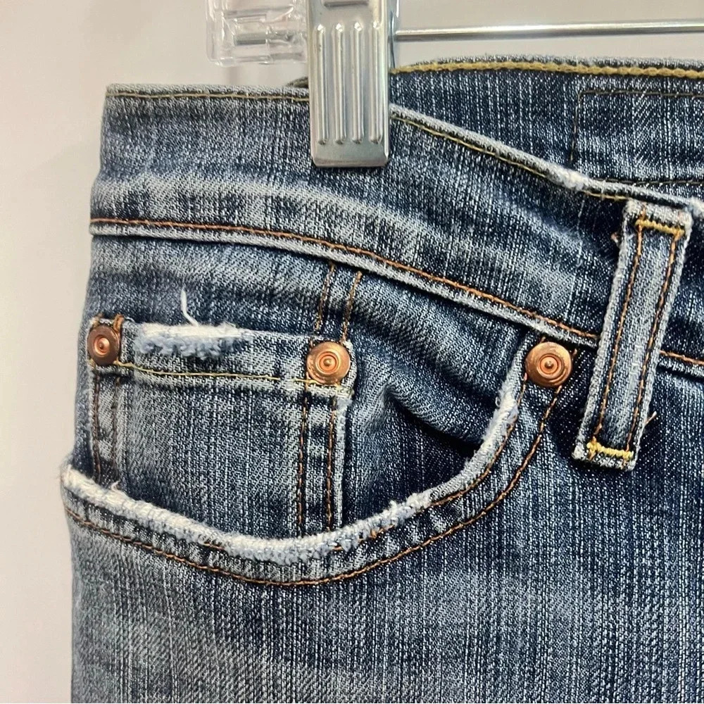 DAVID KAHN "Lauren" straight leg mid wash denim jeans size 12 short - Picture 4 of 15